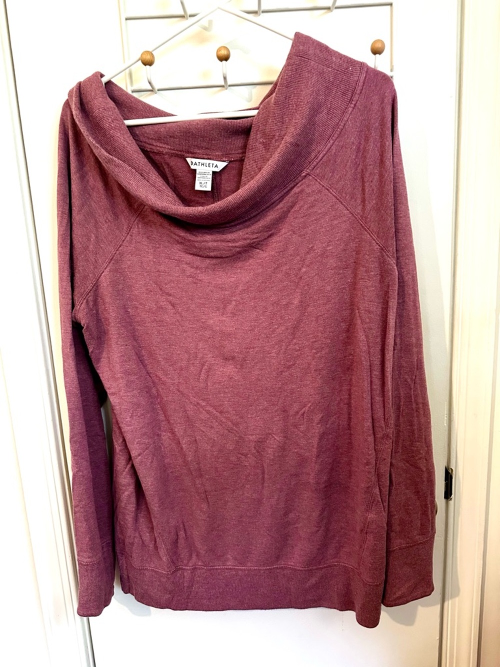 Athleta Rose-Mauve Cowl Neck Pullover Sweatshirt